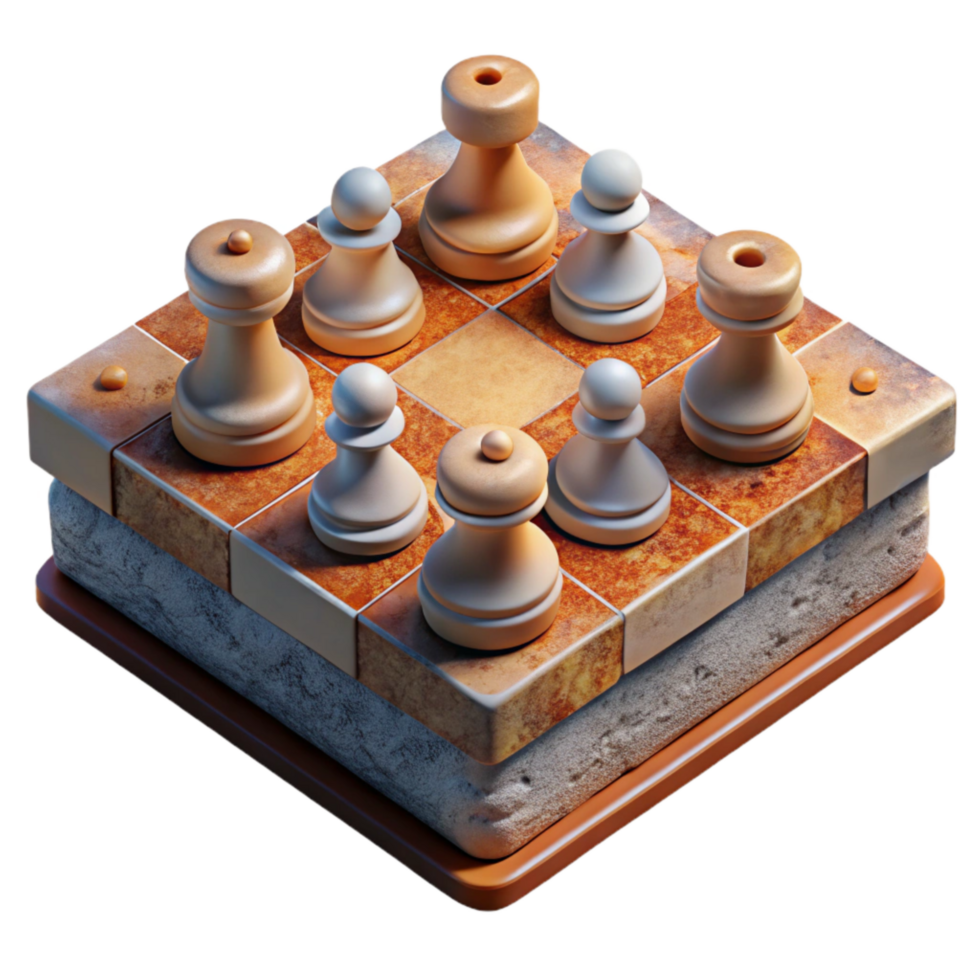 beautiful abstract Chessboard with Multiple Pieces in Same Square Isolated authentic png