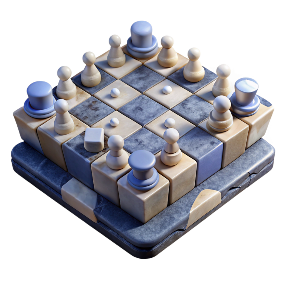 magnificent vintage Chessboard with Multiple Pieces in Same Square Isolated high quality png