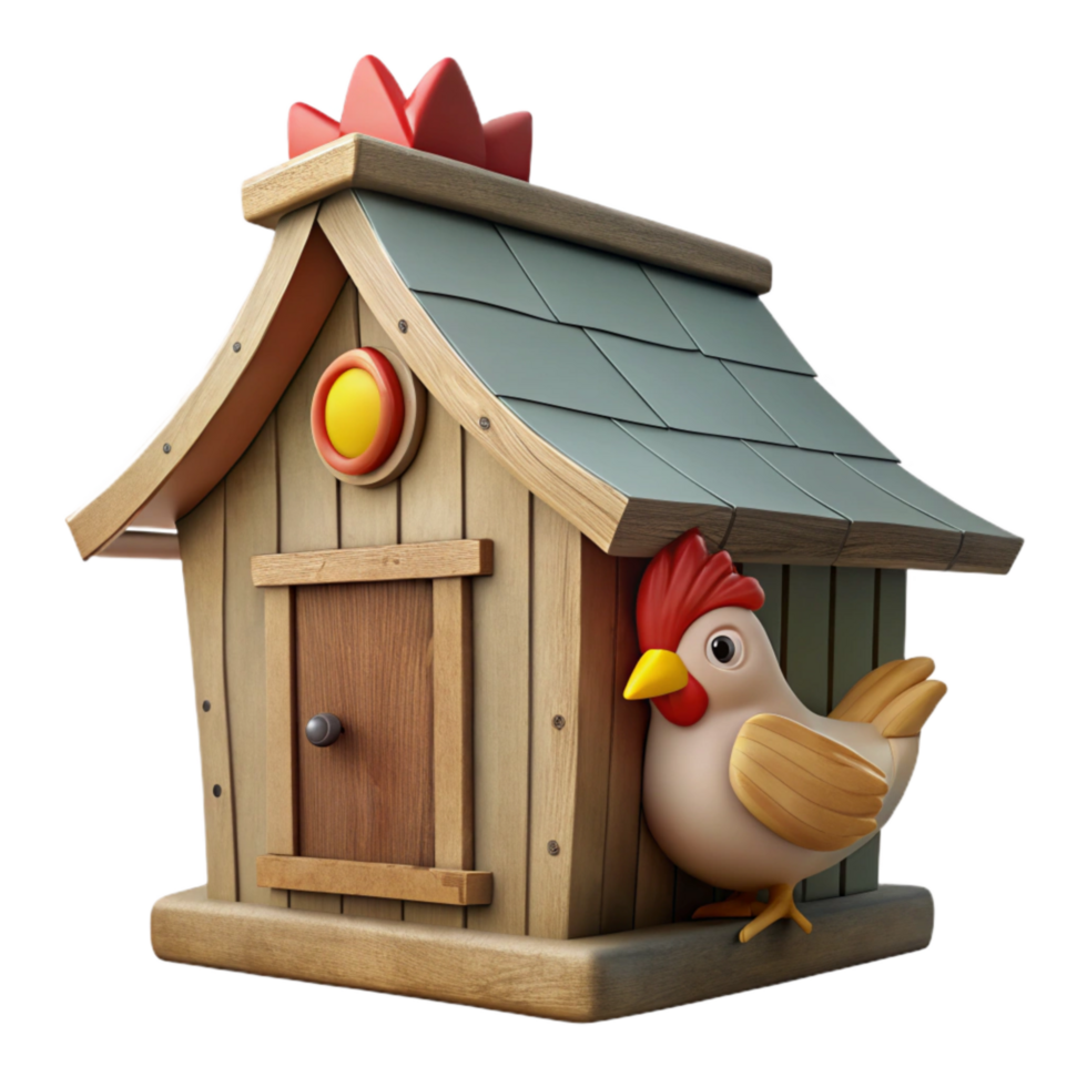 impressive vintage Chicken Coop Front View Cutout with Rustic Style 4K png