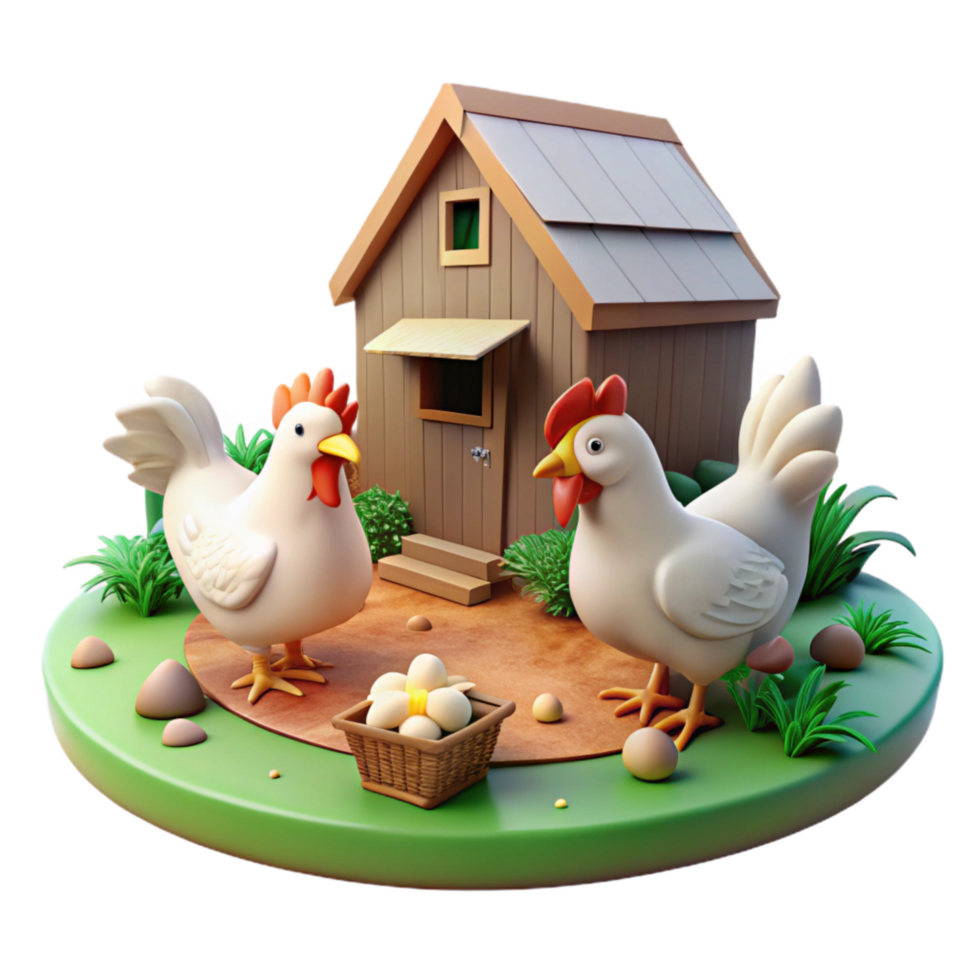 magnificent modern Chickens Pecking at Ground Rural Setting Cutout genuine png