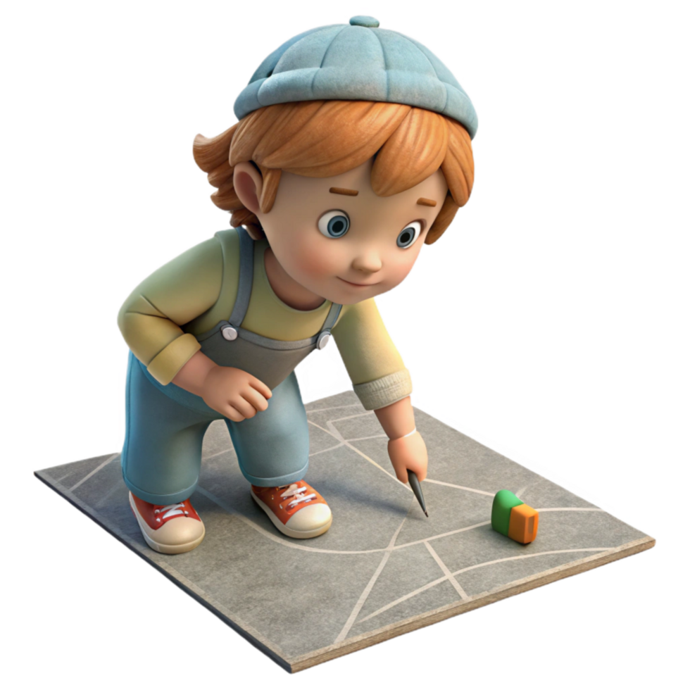 stunning modern Child Drawing with Chalk on Sidewalk Cutout authentic png