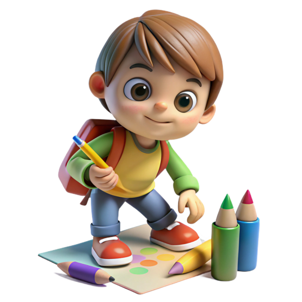 impressive minimalist Child Drawing with Crayons Cutout genuine png