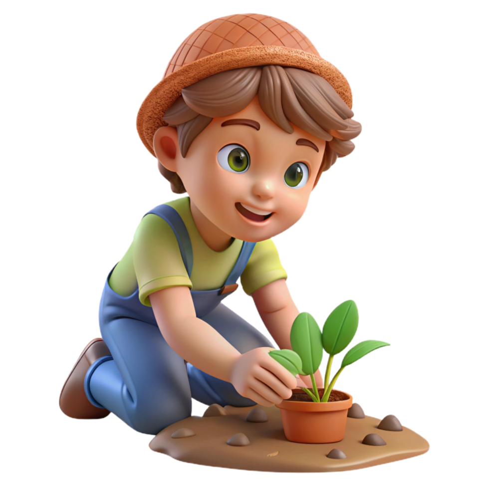 stunning classic Child Planting Seeds Isolated Close Up View exclusive png