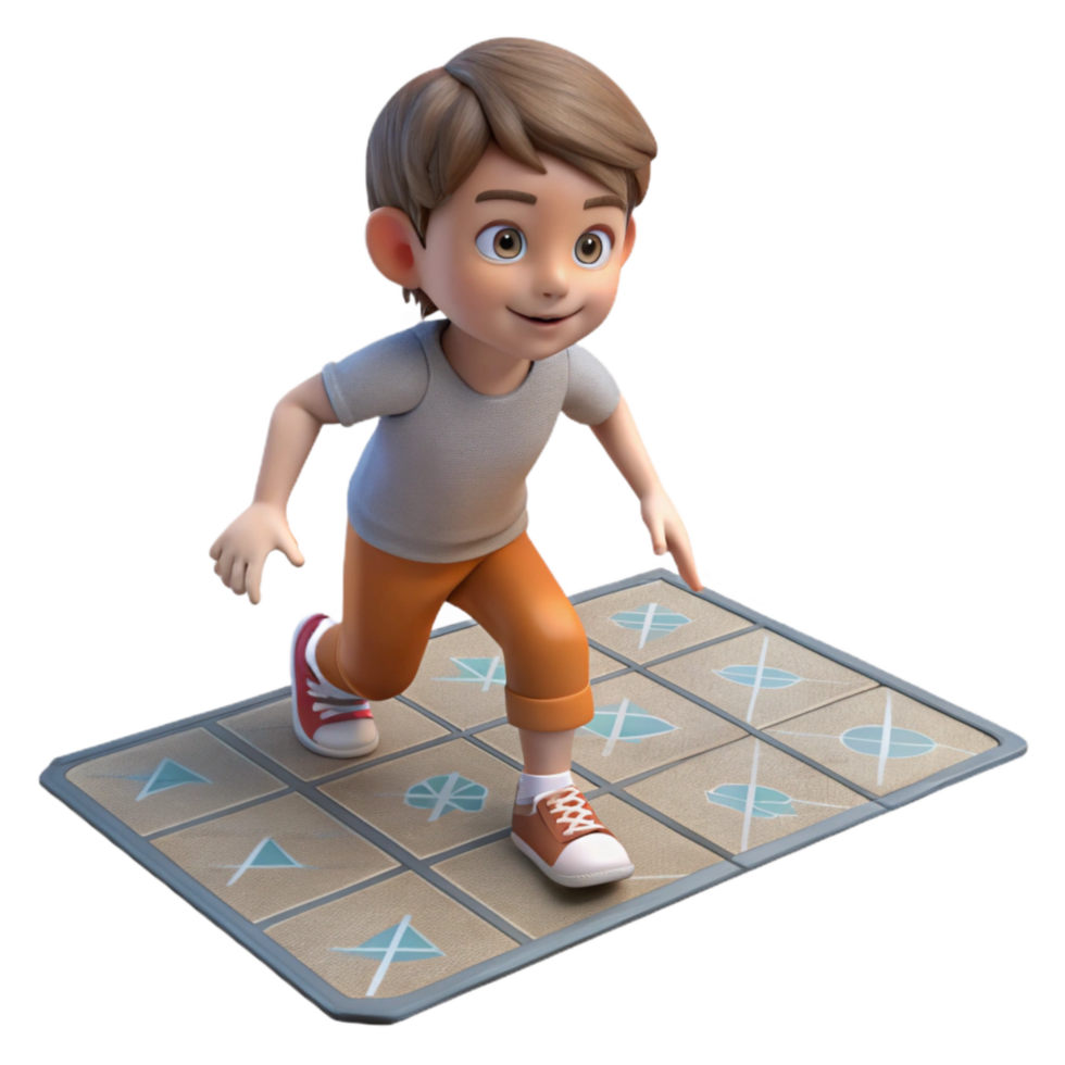 dramatic abstract Child Playing Hopscotch on Sidewalk Cutout detailed png