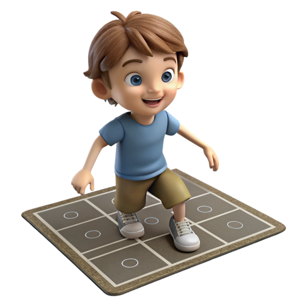 beautiful minimalist Child Playing Hopscotch on Sidewalk Cutout high resolution png