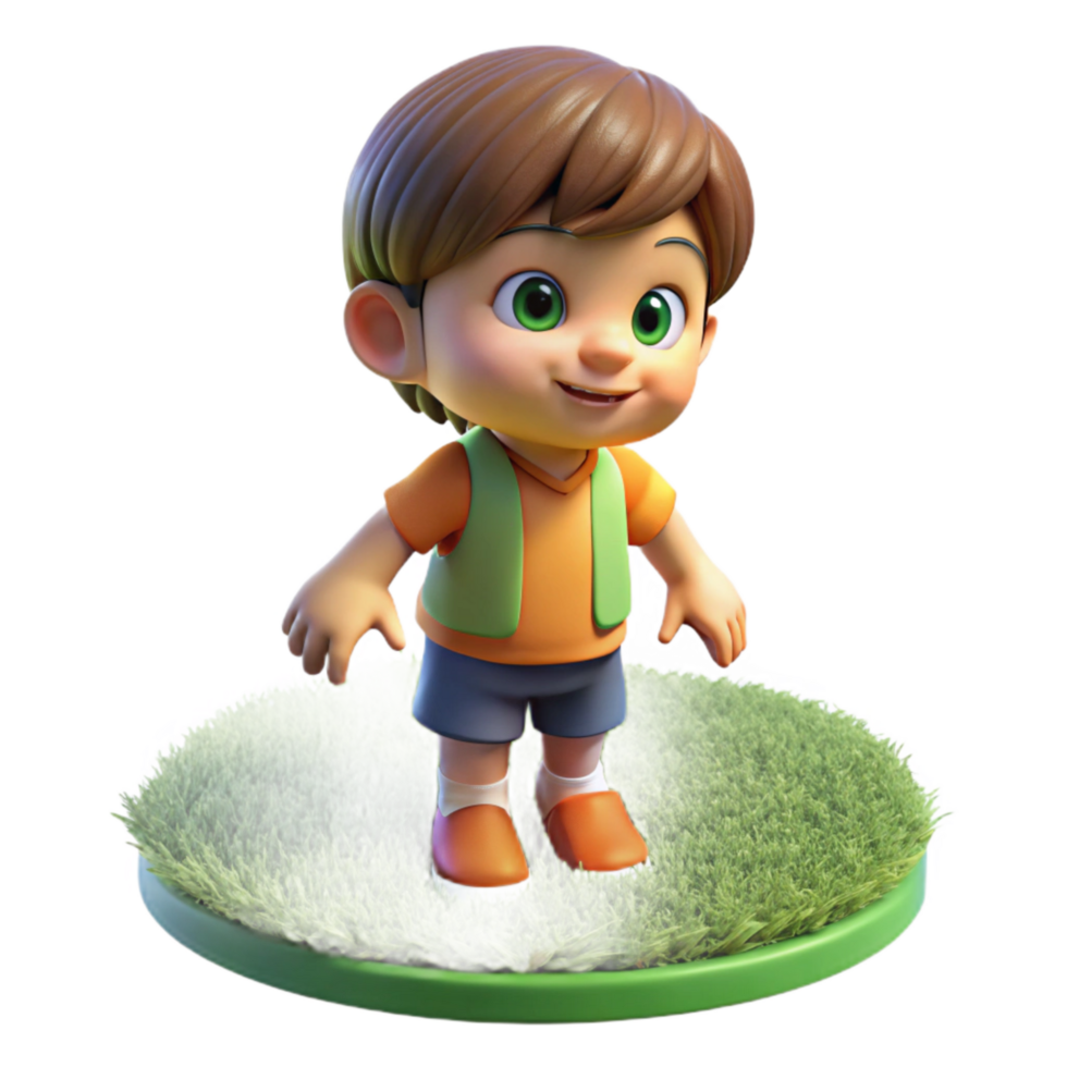 beautiful traditional Child Playing in Park Transparent Background Green Grass 4K png