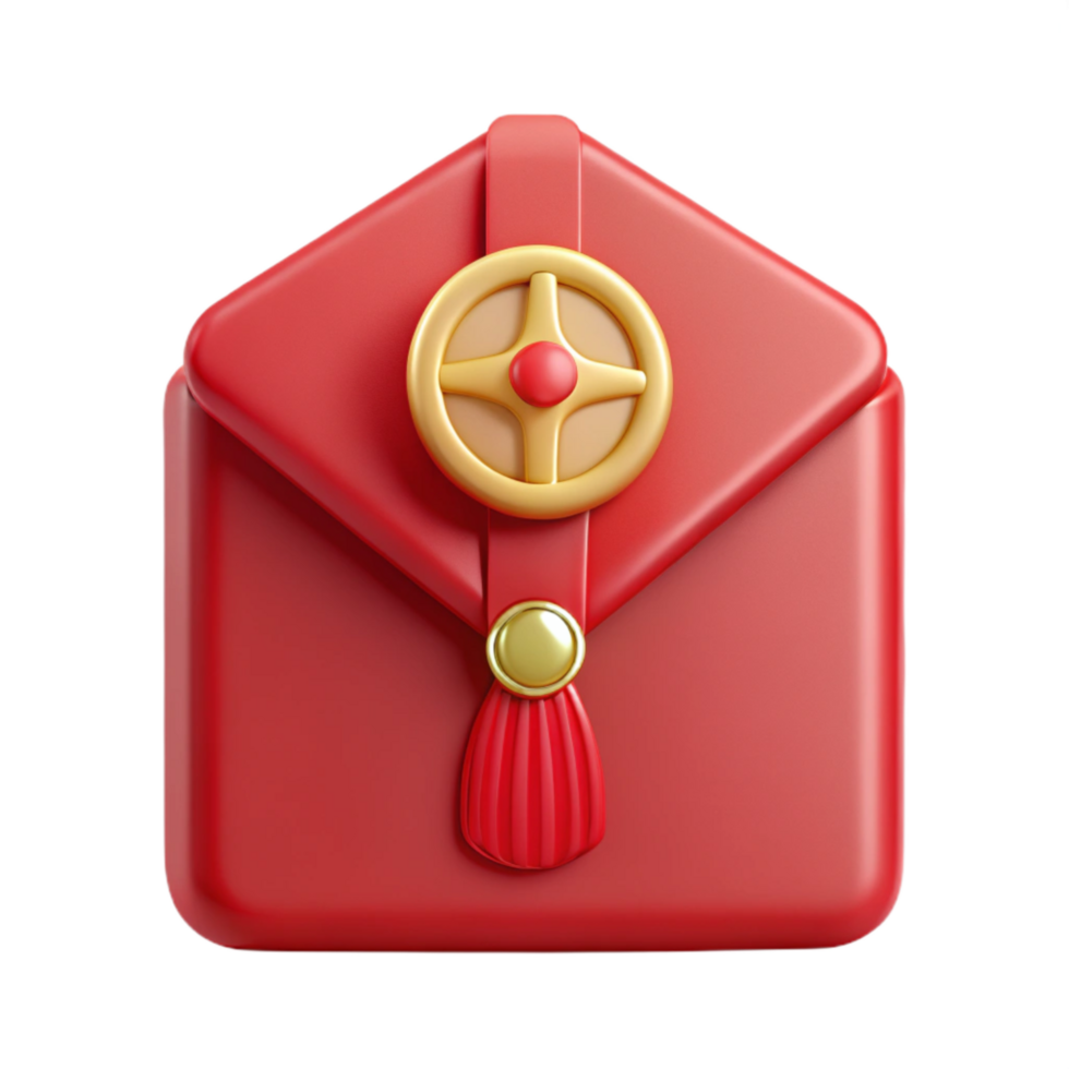 wonderful modern Chinese New Year Envelope Cutout with Red Color Isolated high resolution png