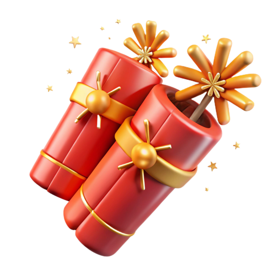 serene classic Chinese New Year Firecrackers Exploding Cutout exclusive png