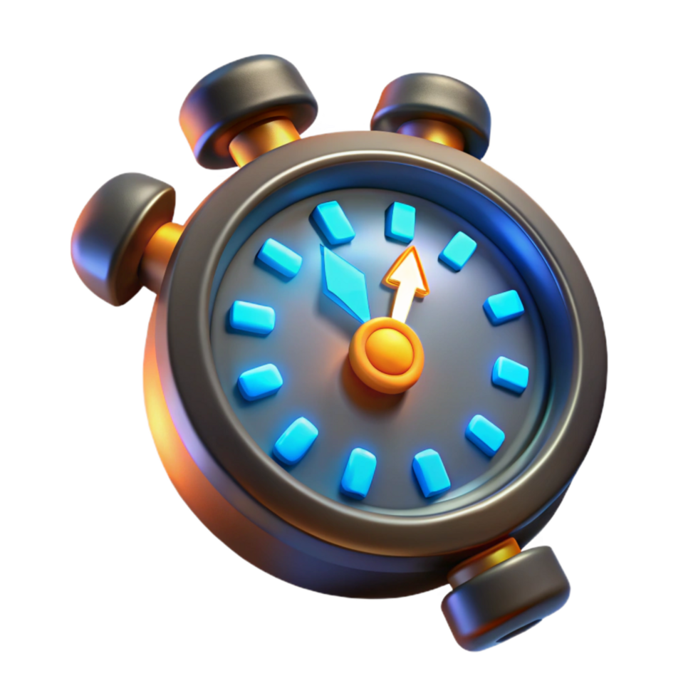 beautiful rustic Chronometer with Glowing Hands Transparent Background high quality png