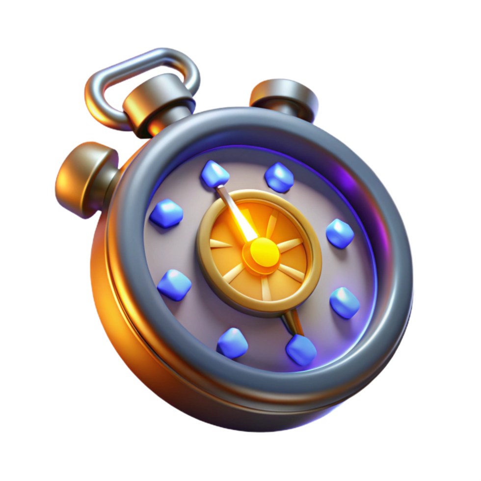 wonderful vintage Chronometer with Glowing Hands Transparent Background original png