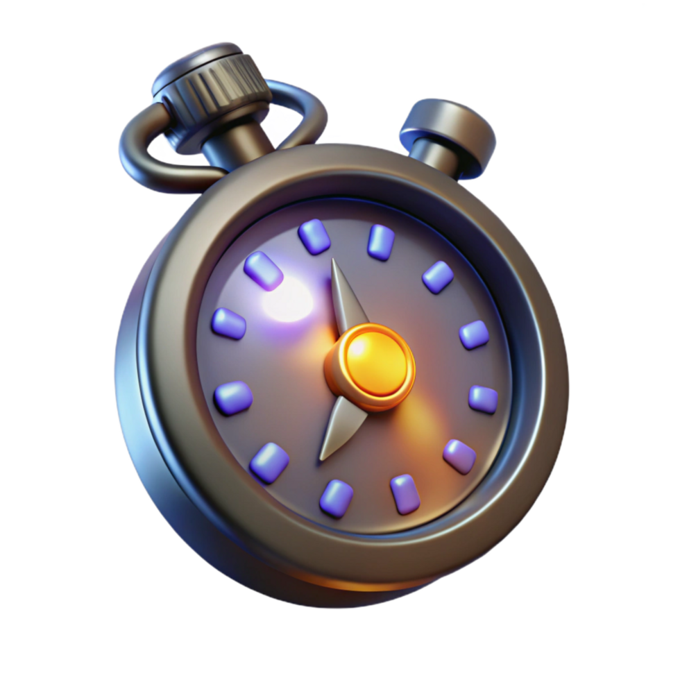 vibrant contemporary Chronometer with Glowing Hands Transparent Background original png