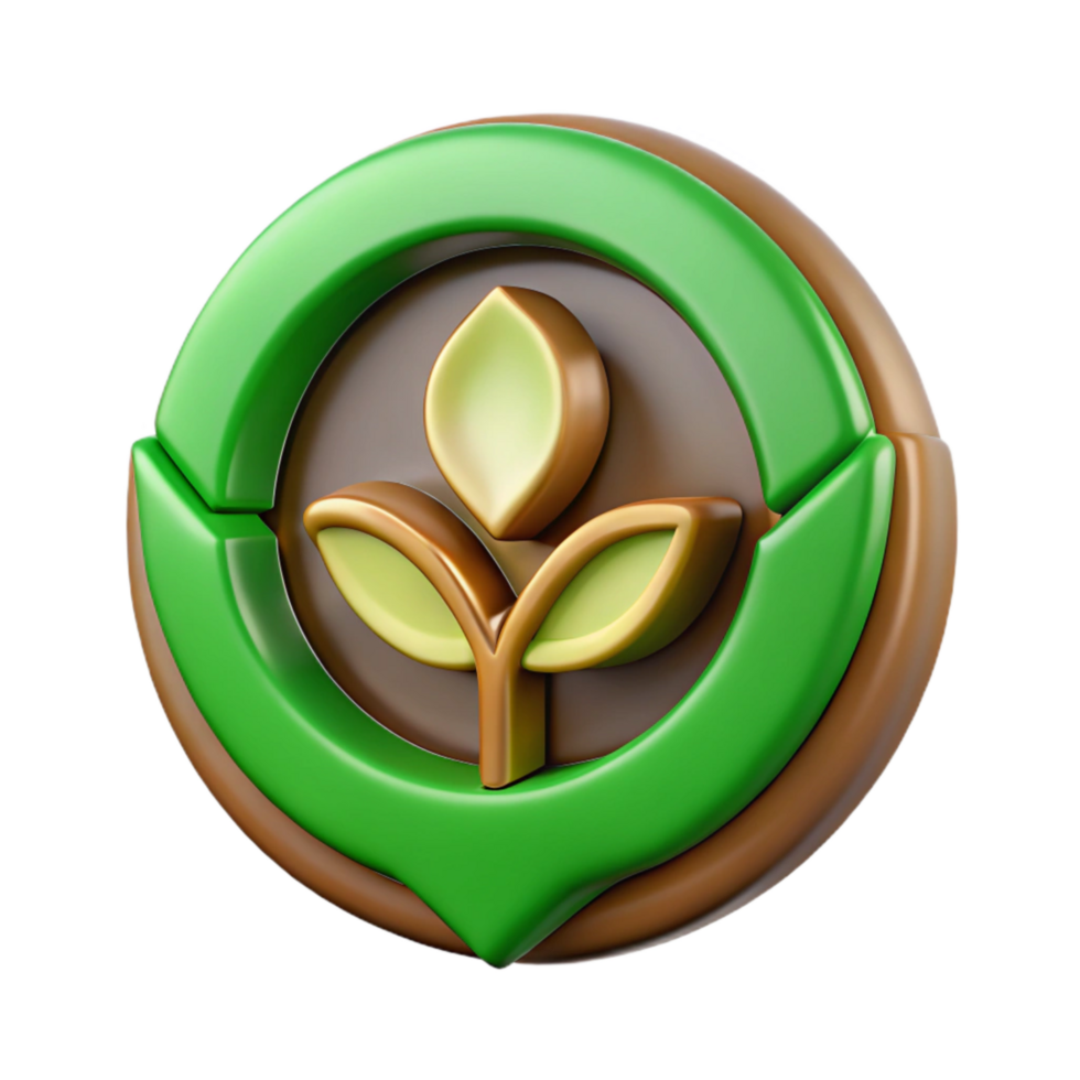 impressive creative Circular Agriculture Logo Green and Brown Cutout high resolution png