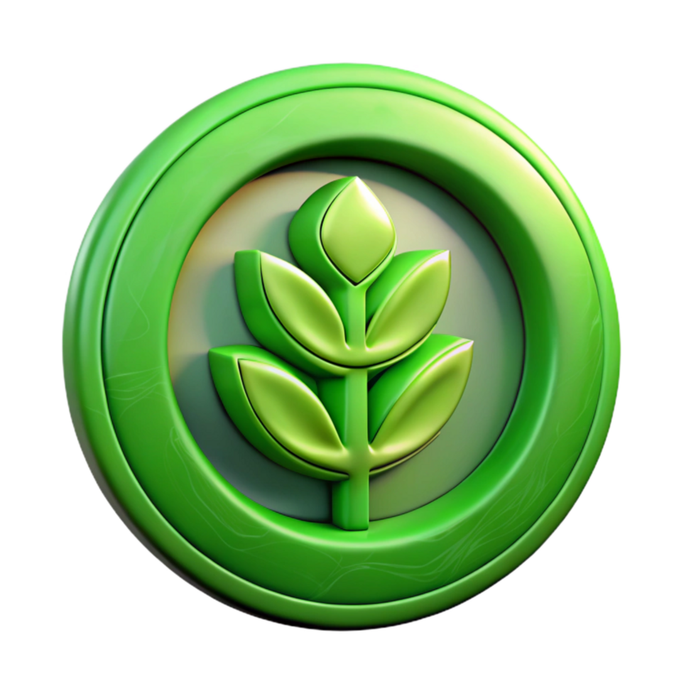 vibrant modern Circular Agriculture Symbol Bright Green Isolated 4K png