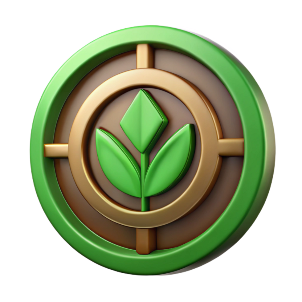 serene traditional Circular Agriculture Symbol Green and Brown Isolated 4K png