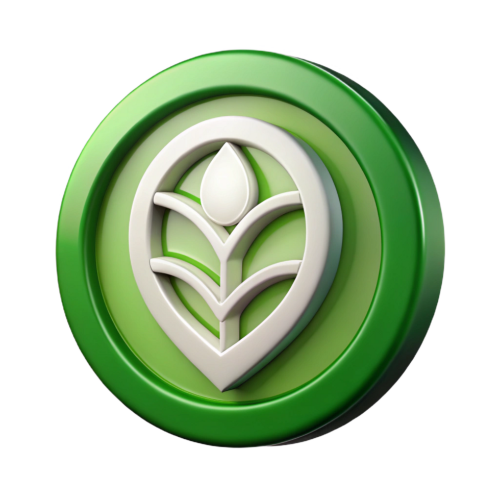 dramatic abstract Circular Agriculture Symbol Green and Brown Isolated high quality png