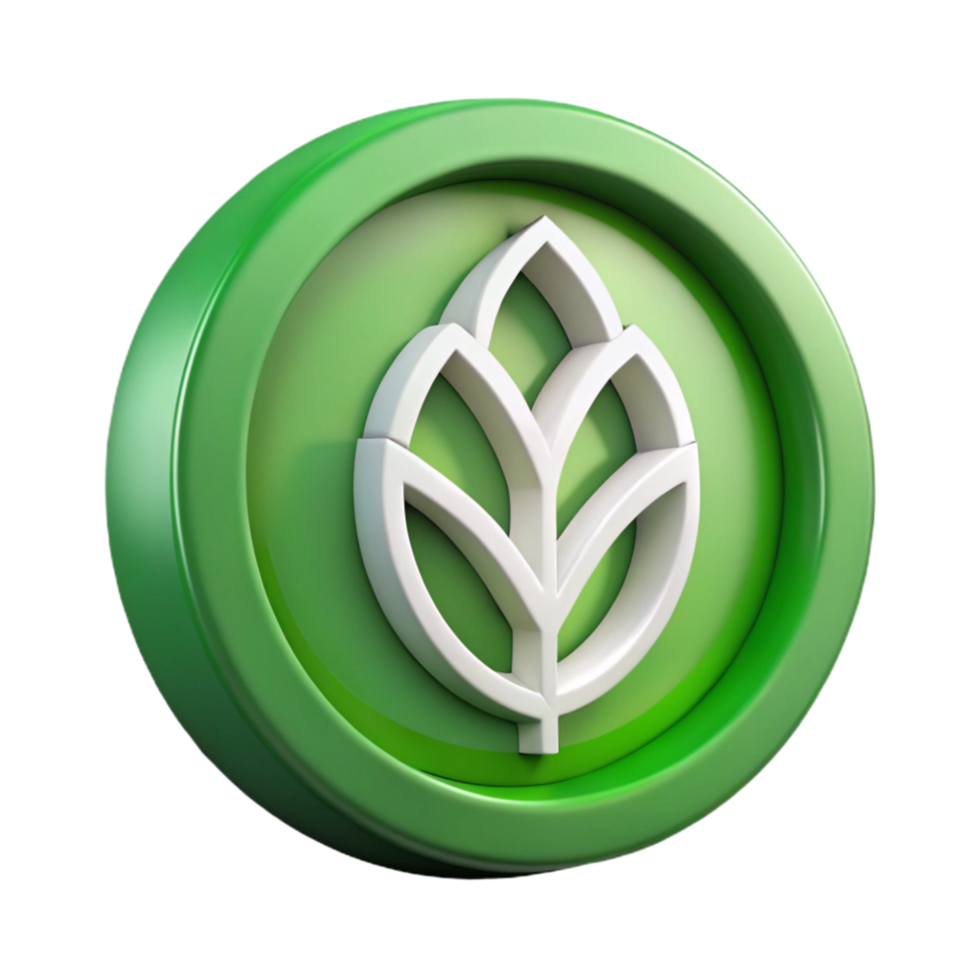 dramatic vintage Circular Agriculture Symbol Green and Brown Isolated authentic png
