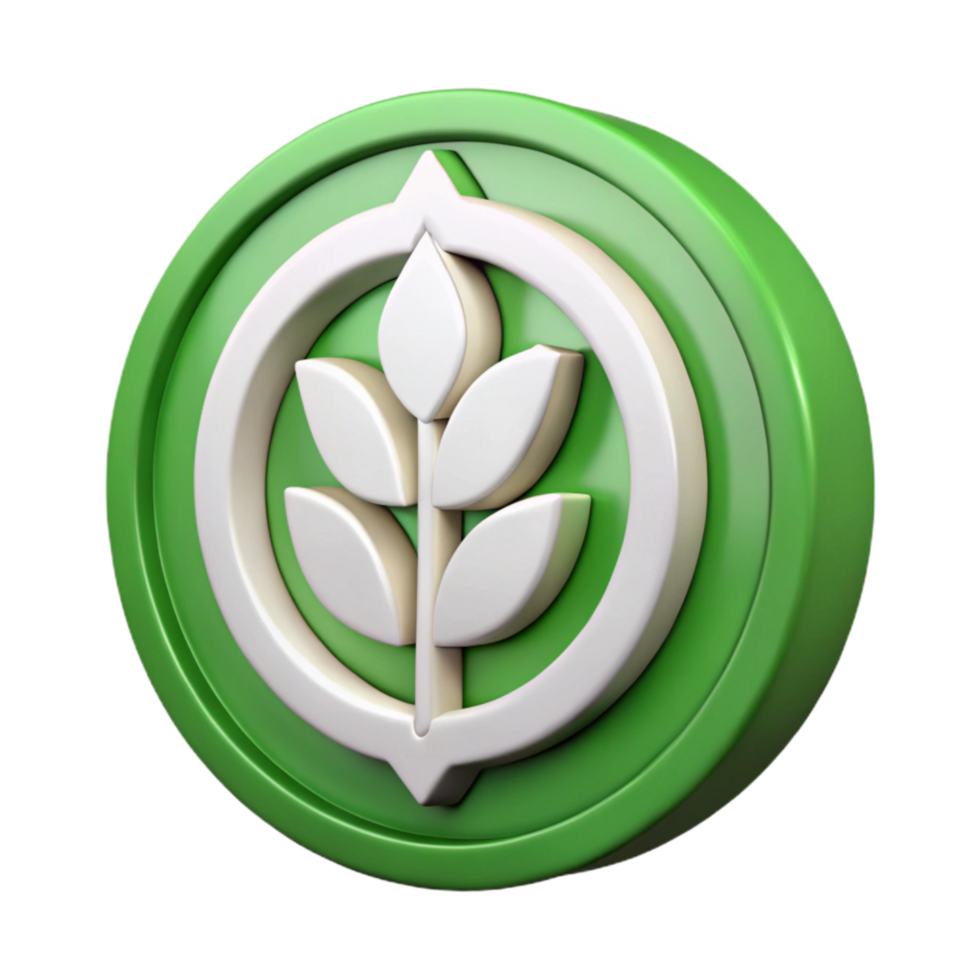 magnificent vintage Circular Agriculture Symbol Green and Brown Isolated detailed png