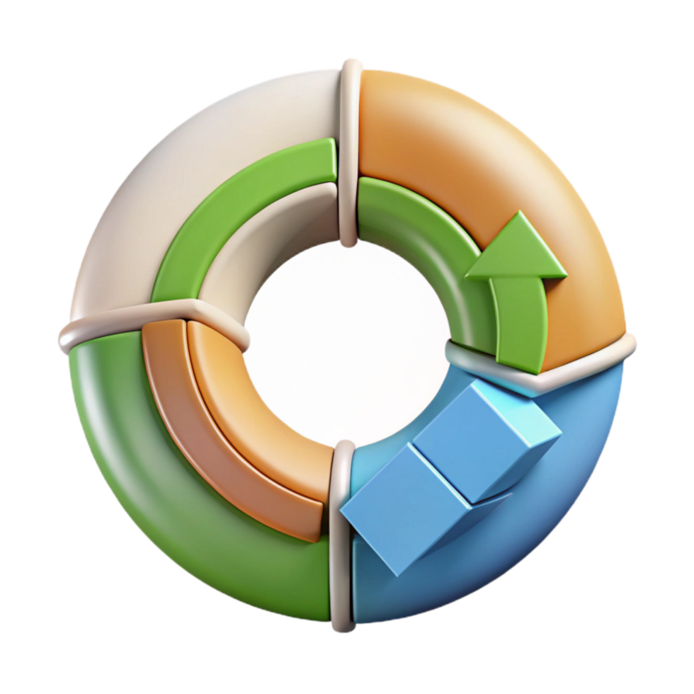 serene minimalist Circular Economy Diagram Modern Design Transparent Background high resolution png