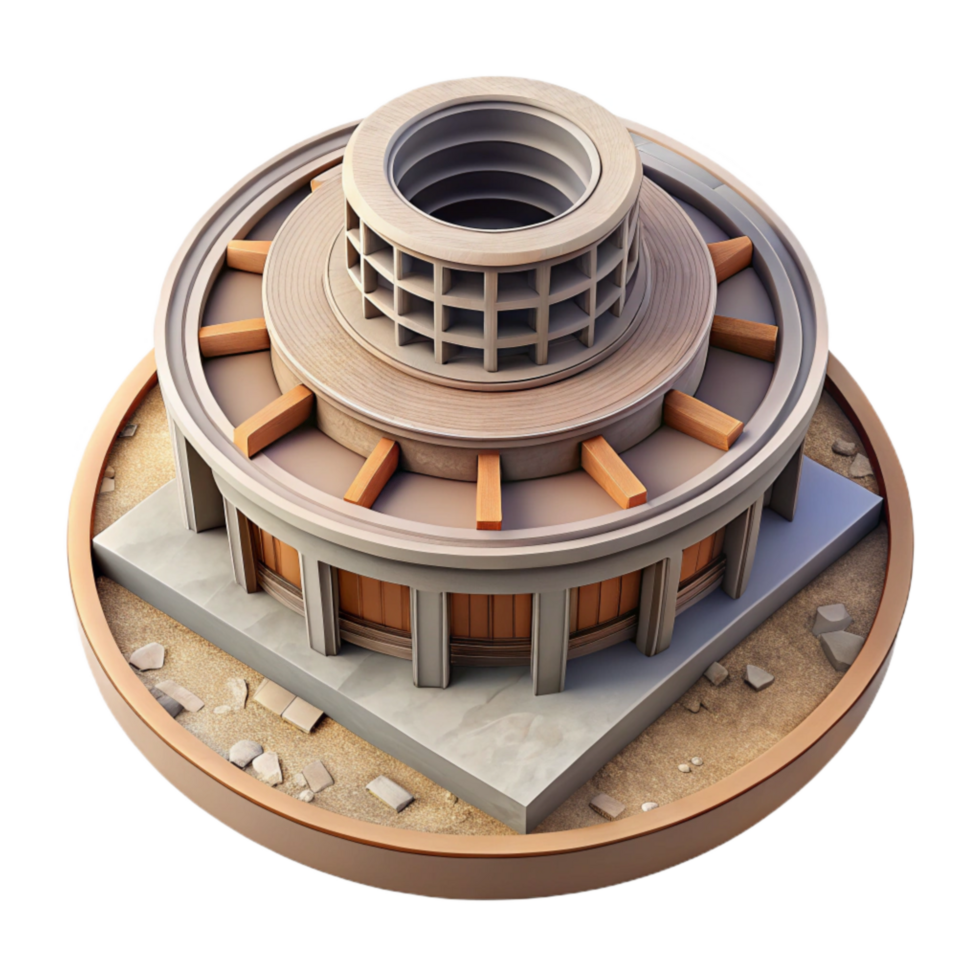 impressive vintage Circular Building Design Top View Cutout high quality png