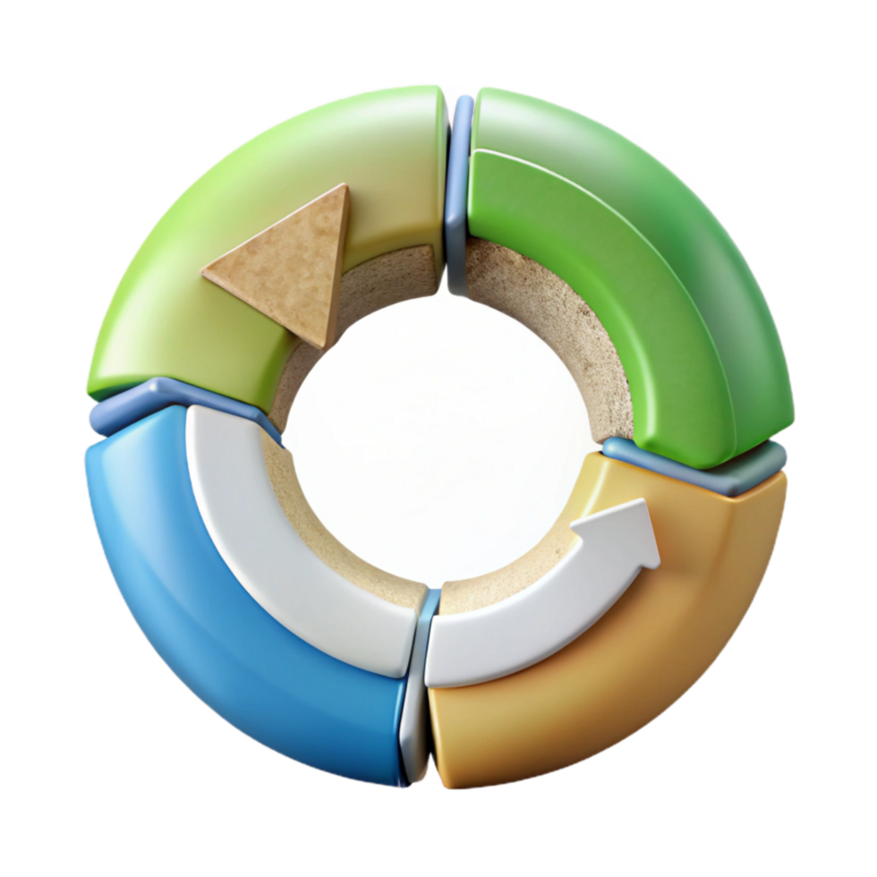 impressive vintage Circular Economy Diagram Modern Design Transparent Background high quality png