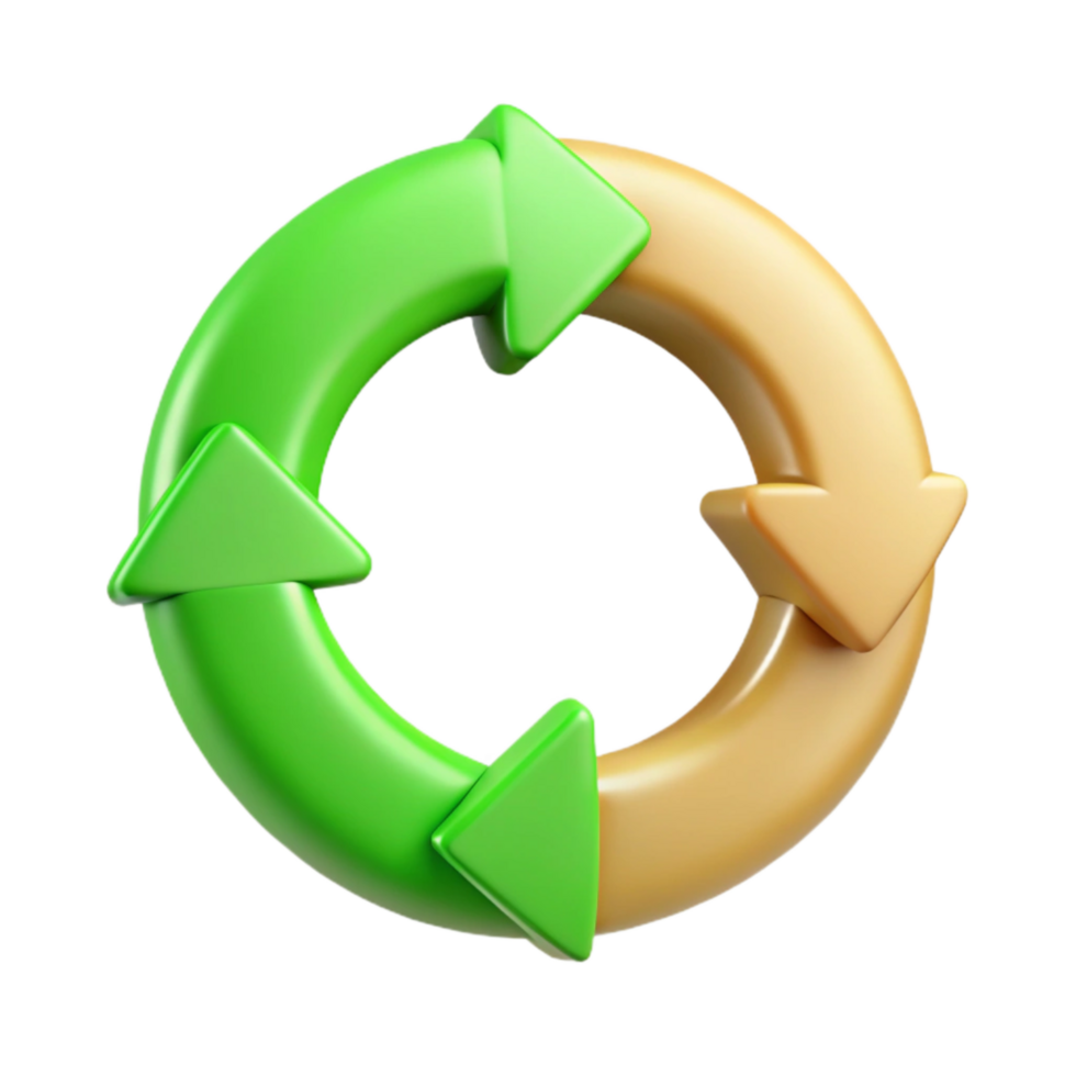 wonderful rustic Circular Economy Diagram with Arrows Transparent Background detailed png