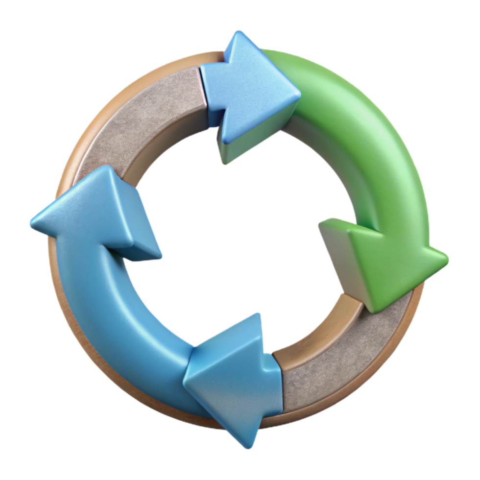 magnificent minimalist Circular Economy Diagram with Arrows Transparent Background original png
