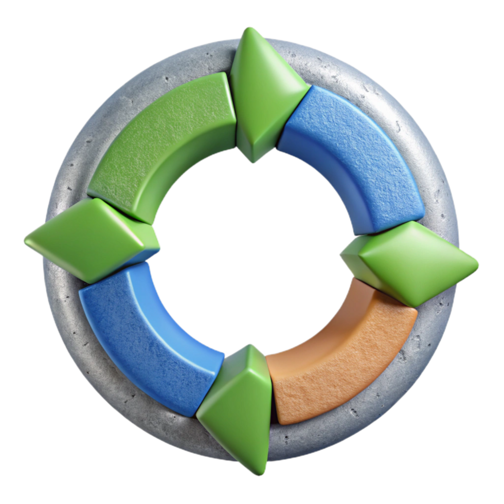 impressive classic Circular Economy Diagram with Arrows Transparent Background premium png