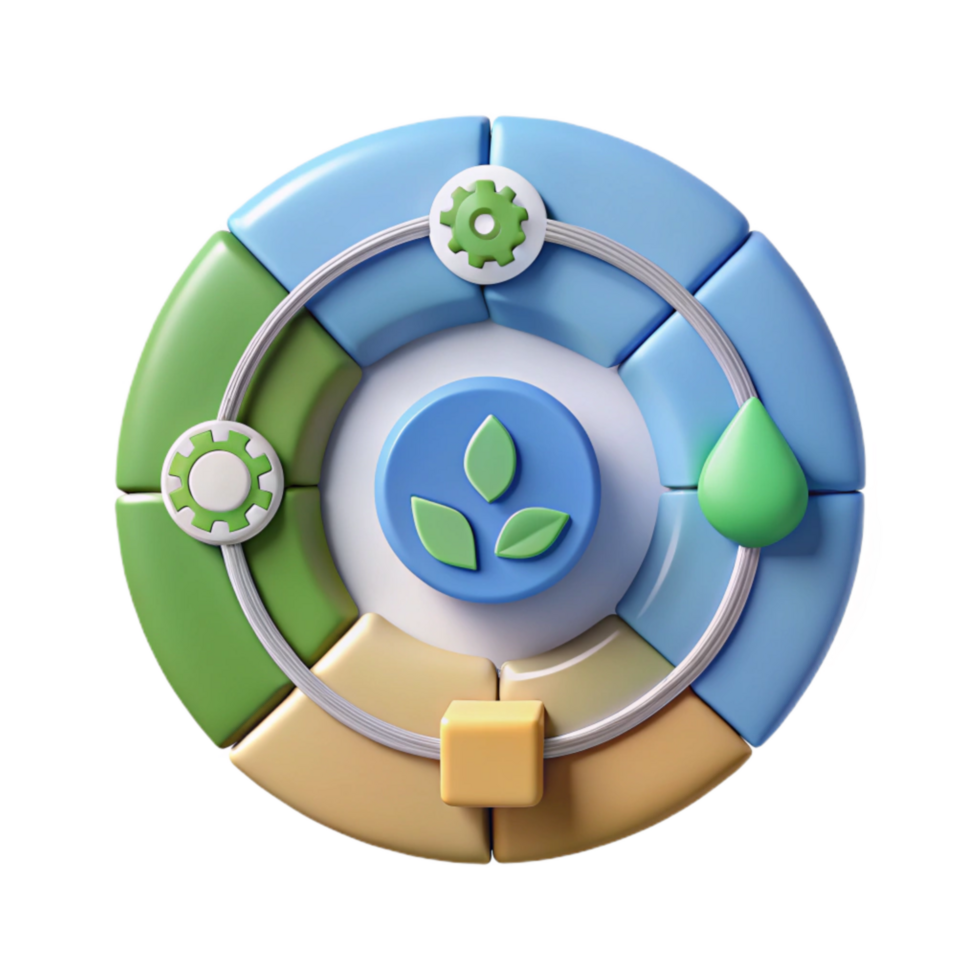 vibrant rustic Circular Economy Diagram with Arrows Transparent Background exclusive png