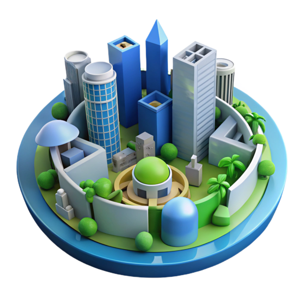 impressive abstract Circular Economy Model for Smart City Cutout 4K png