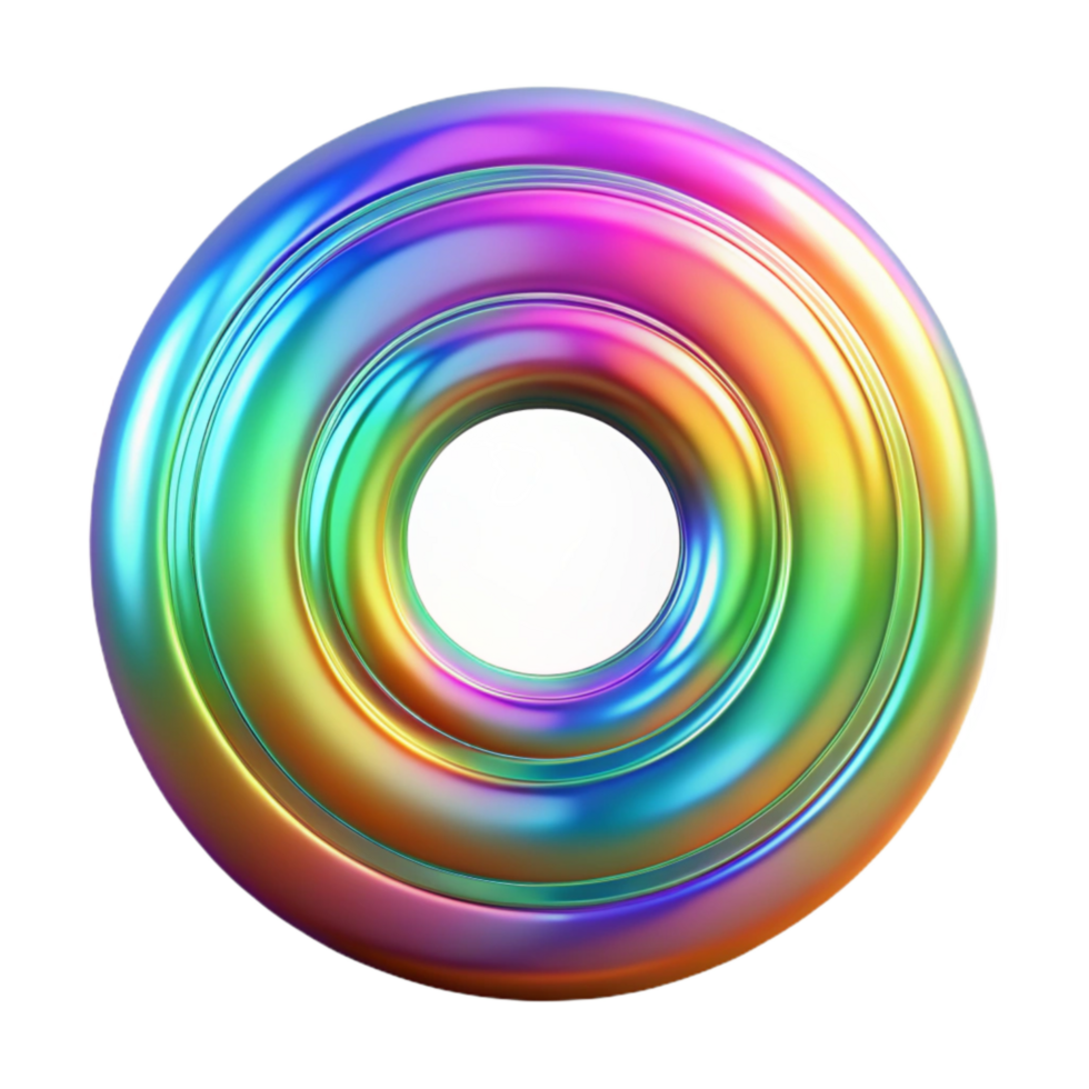 impressive abstract Circular Holographic Rainbow Pattern Isolated high quality png