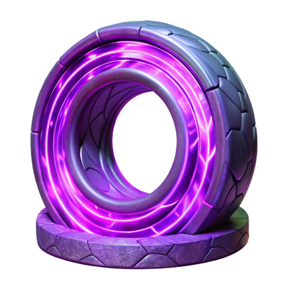 dramatic artistic Circular Portal with Energy Waves Blue Hue Isolated high resolution png