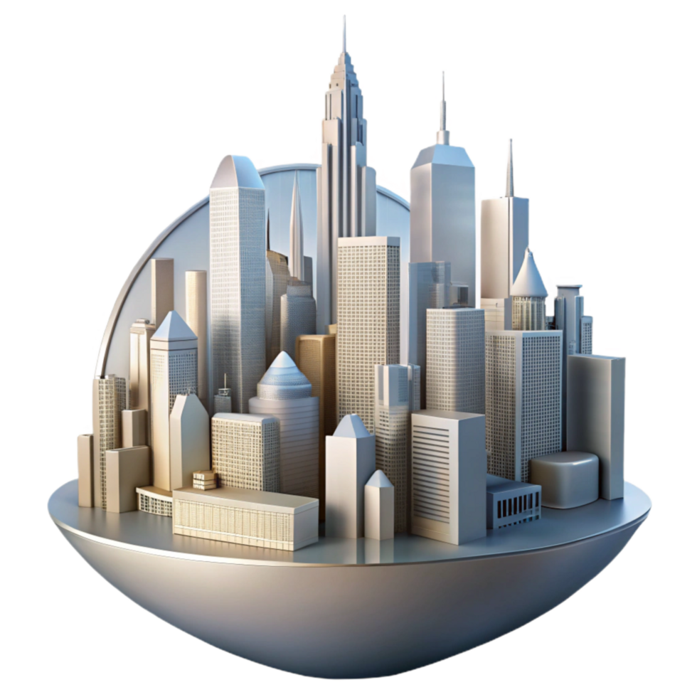 elegant classic Cityscape Skyline Buildings Silhouette Transparent Cutout exclusive png