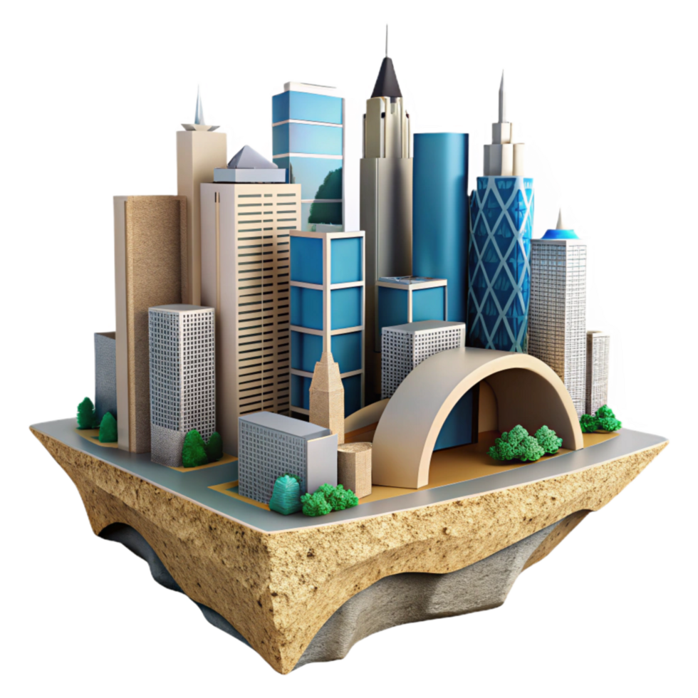 extraordinary abstract Cityscape with Modern Architecture Cutout original png