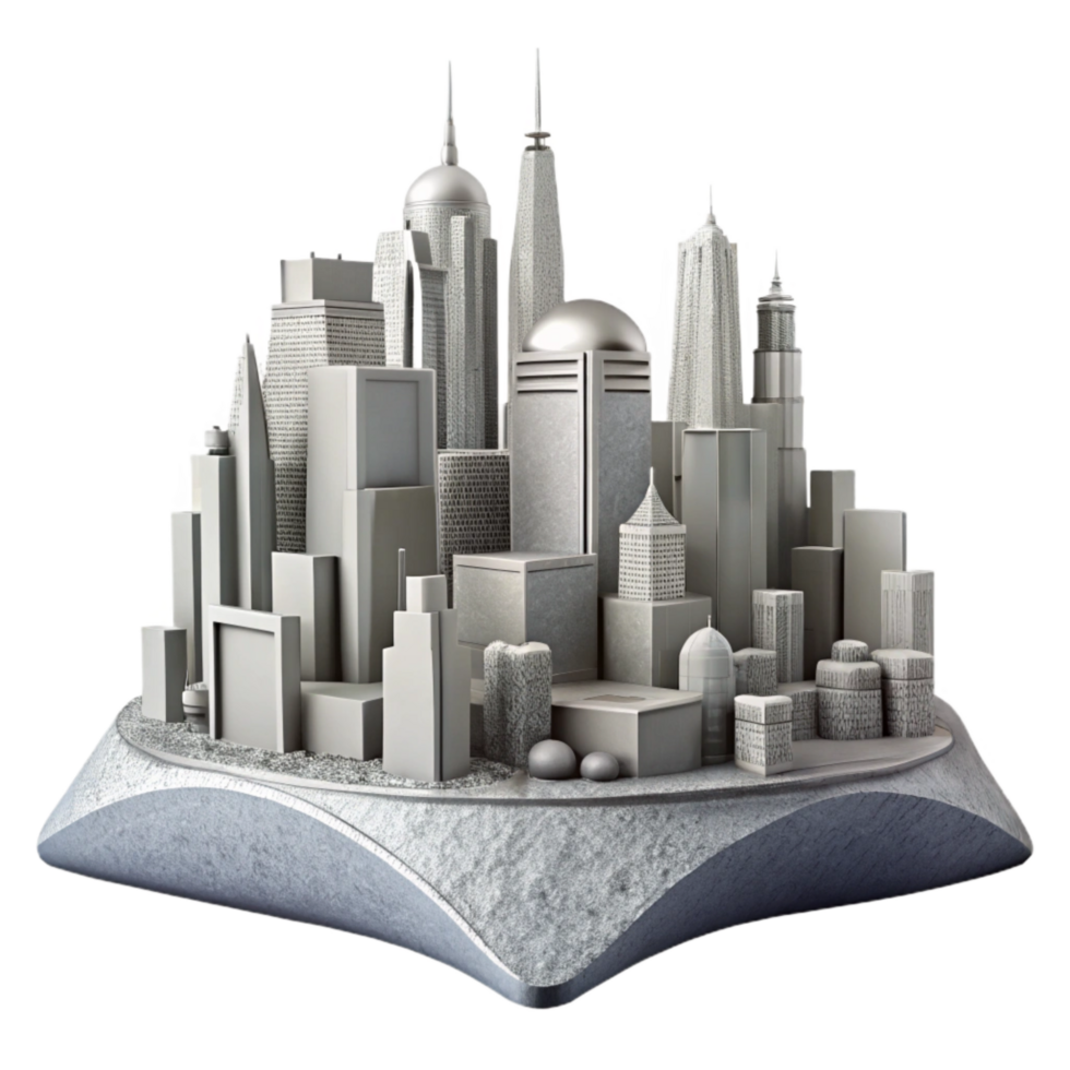 beautiful artistic City Skyline Modern Grey Cutout professional png