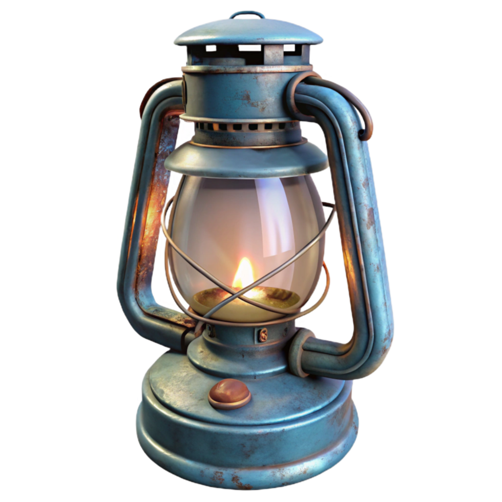 dramatic rustic Classic Kerosene Lamp Transparent Background with Glass Chimney professional png