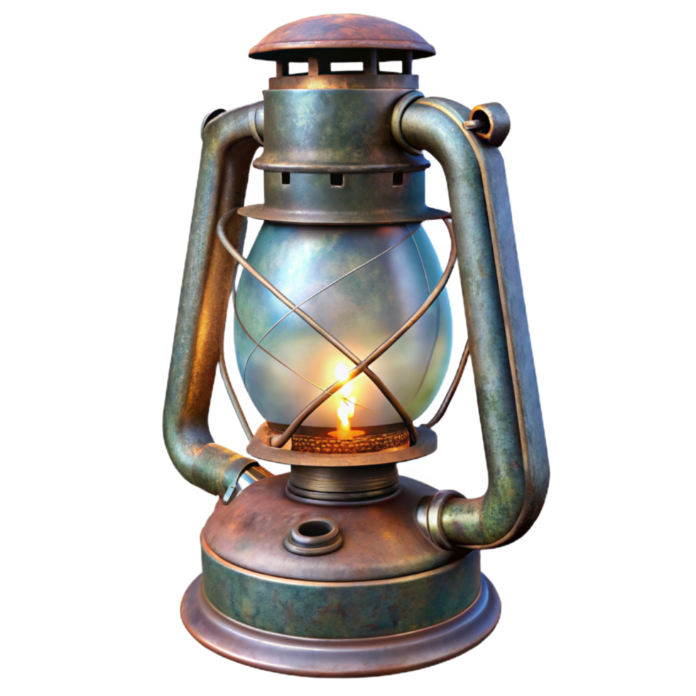 wonderful abstract Classic Kerosene Lamp Transparent Background with Glass Chimney 4K png
