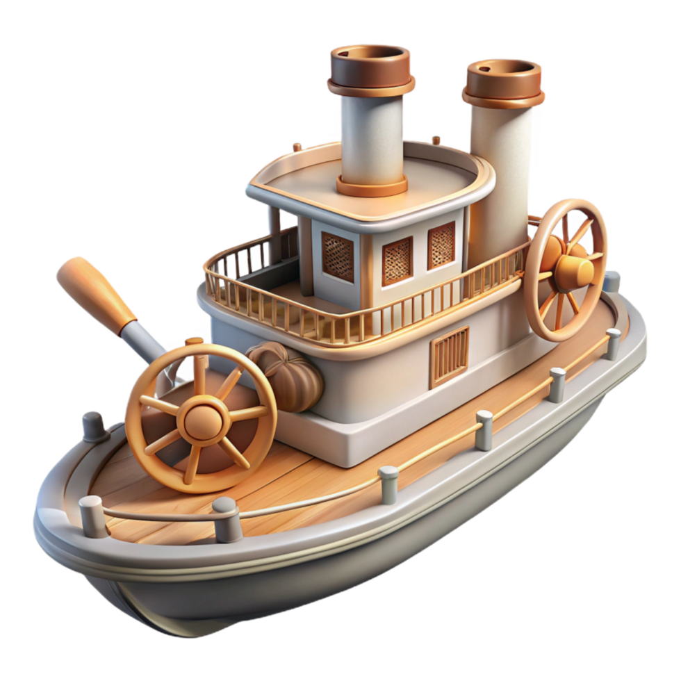 impressive abstract Classic Steamboat Transparent Background with Paddle Wheel exclusive png