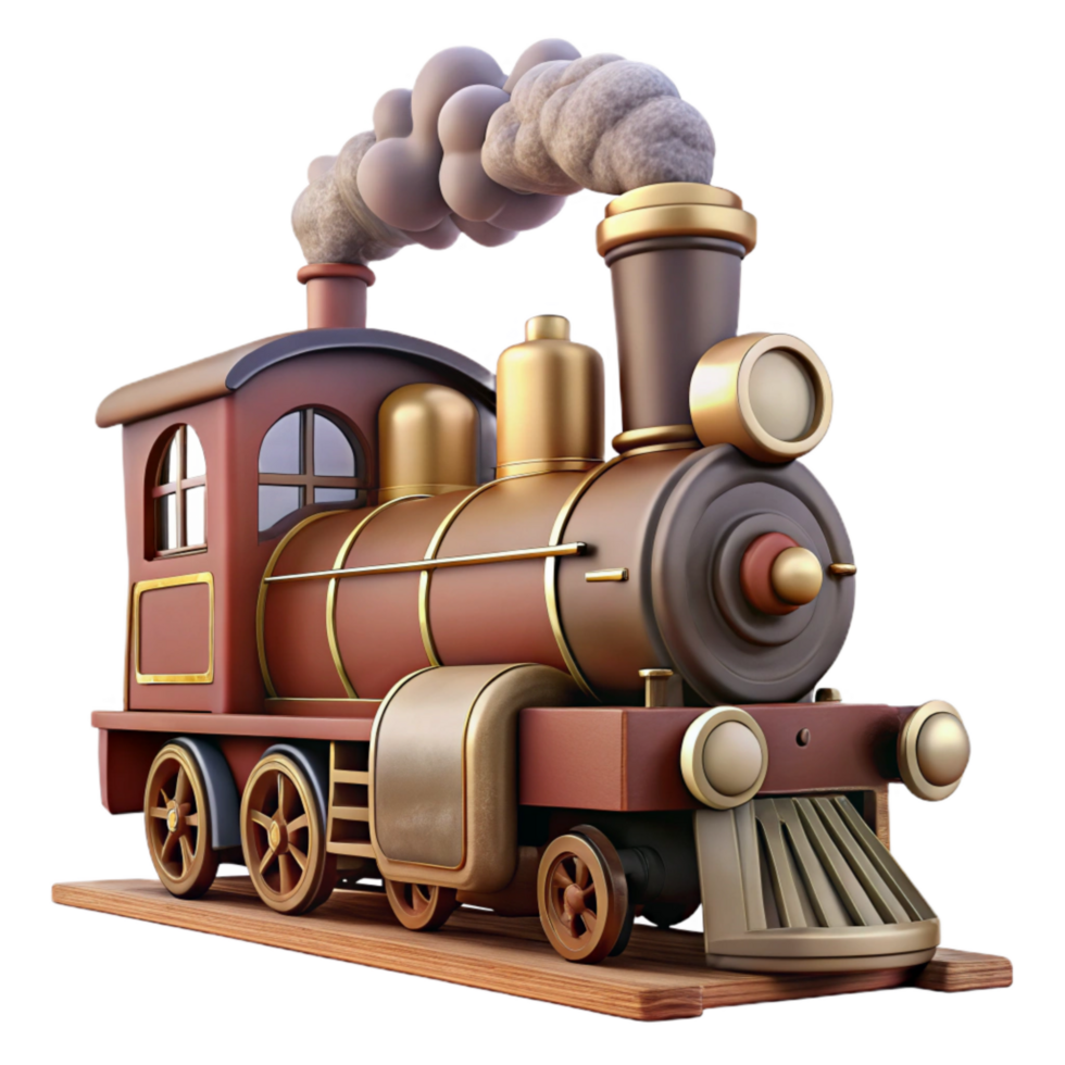 magnificent traditional Classic Train Isolated with Steam Plume exclusive png