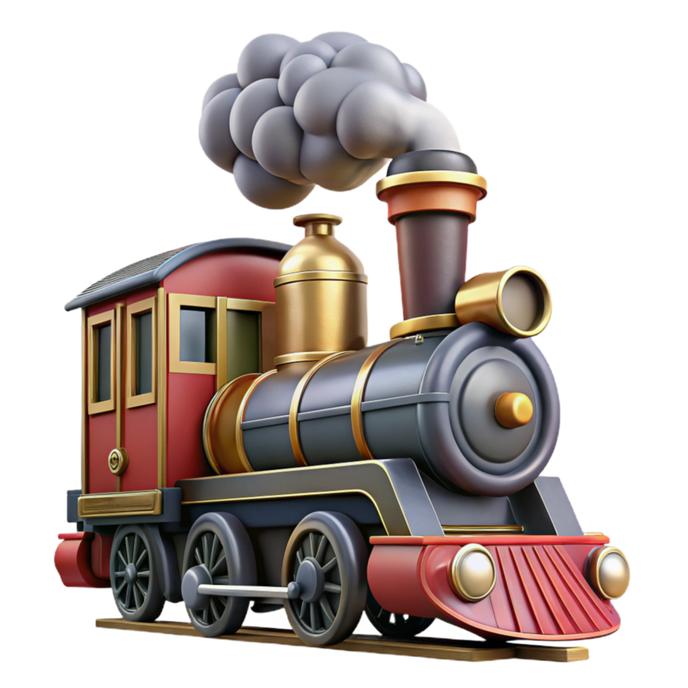 magnificent contemporary Classic Train Isolated with Steam Plume professional png