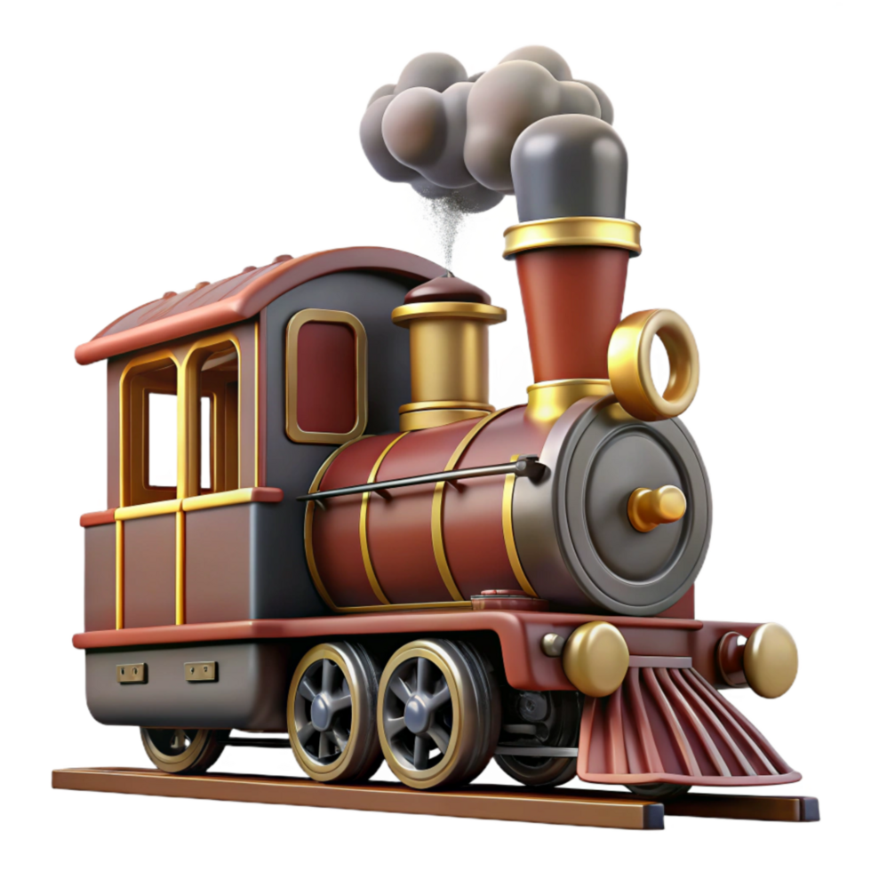 dramatic abstract Classic Train Isolated with Steam Plume original png