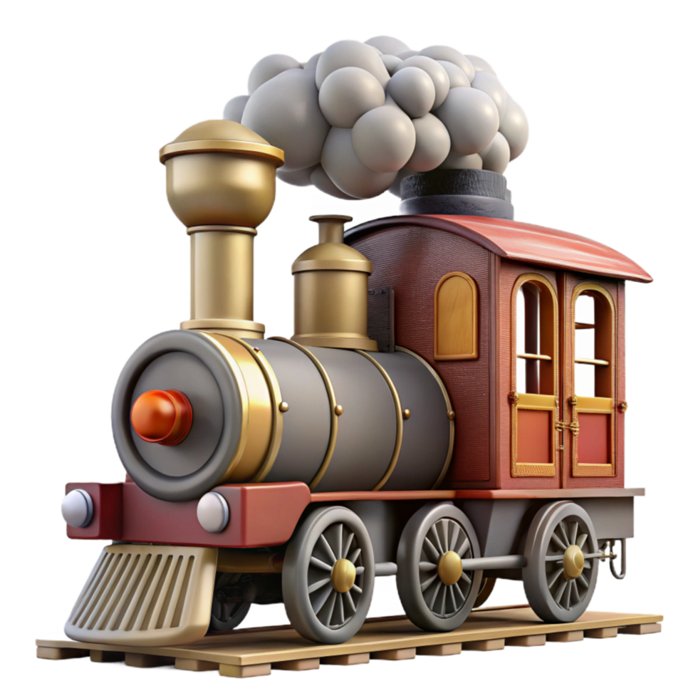 extraordinary abstract Classic Train Isolated with Steam Plume premium png
