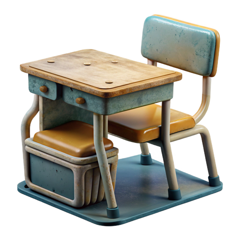 extraordinary classic Classroom Desk and Chair Front View Cutout 4K png