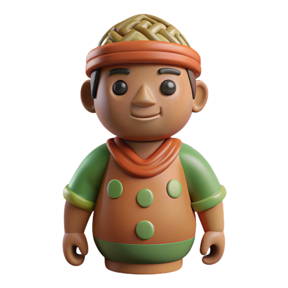 stunning modern Clay Figurine Isolated with Traditional Style premium png