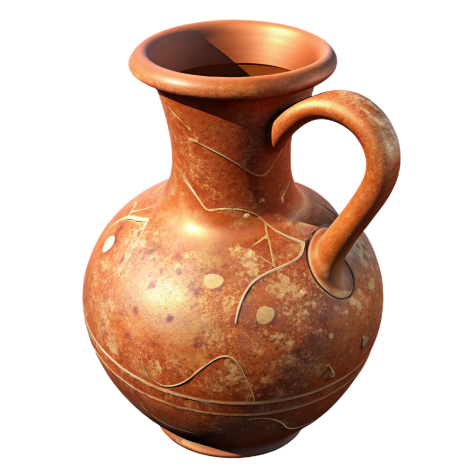 magnificent creative Clay Pottery Jug with Rustic Texture Cutout professional png