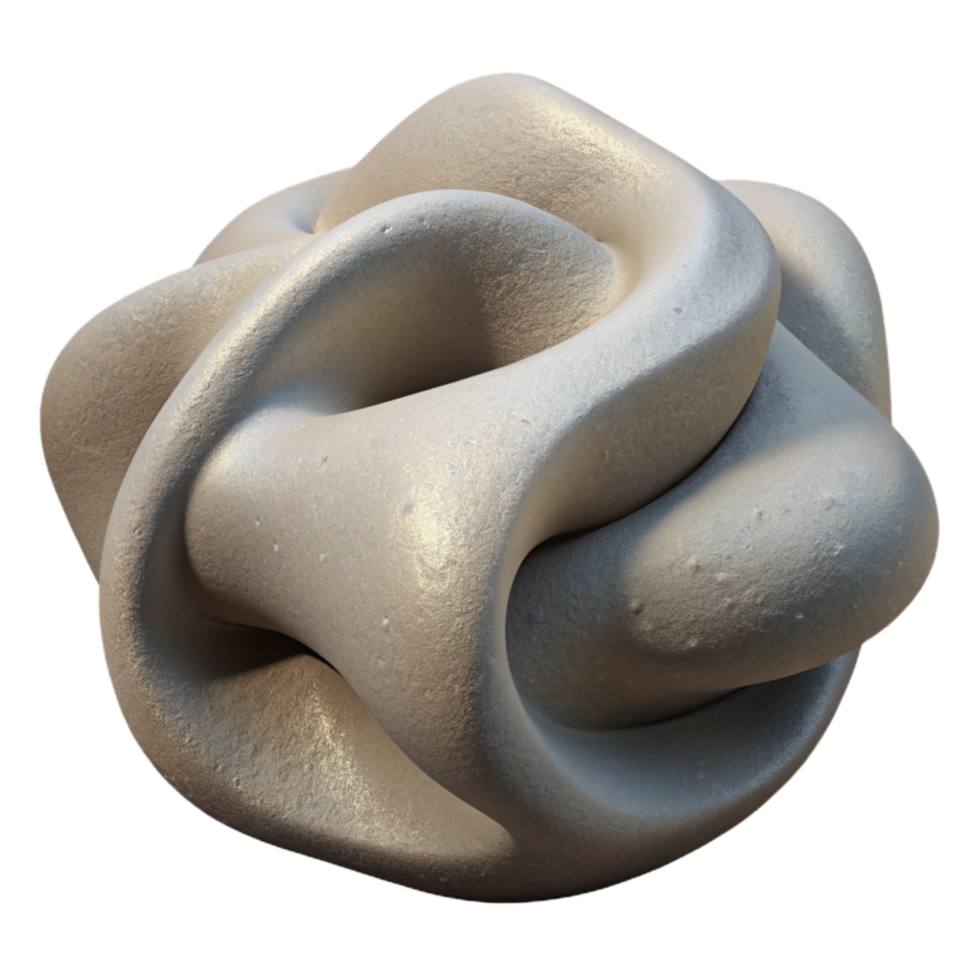 elegant classic Clay Sculpture of Abstract Form Isolated on Transparent Background premium png