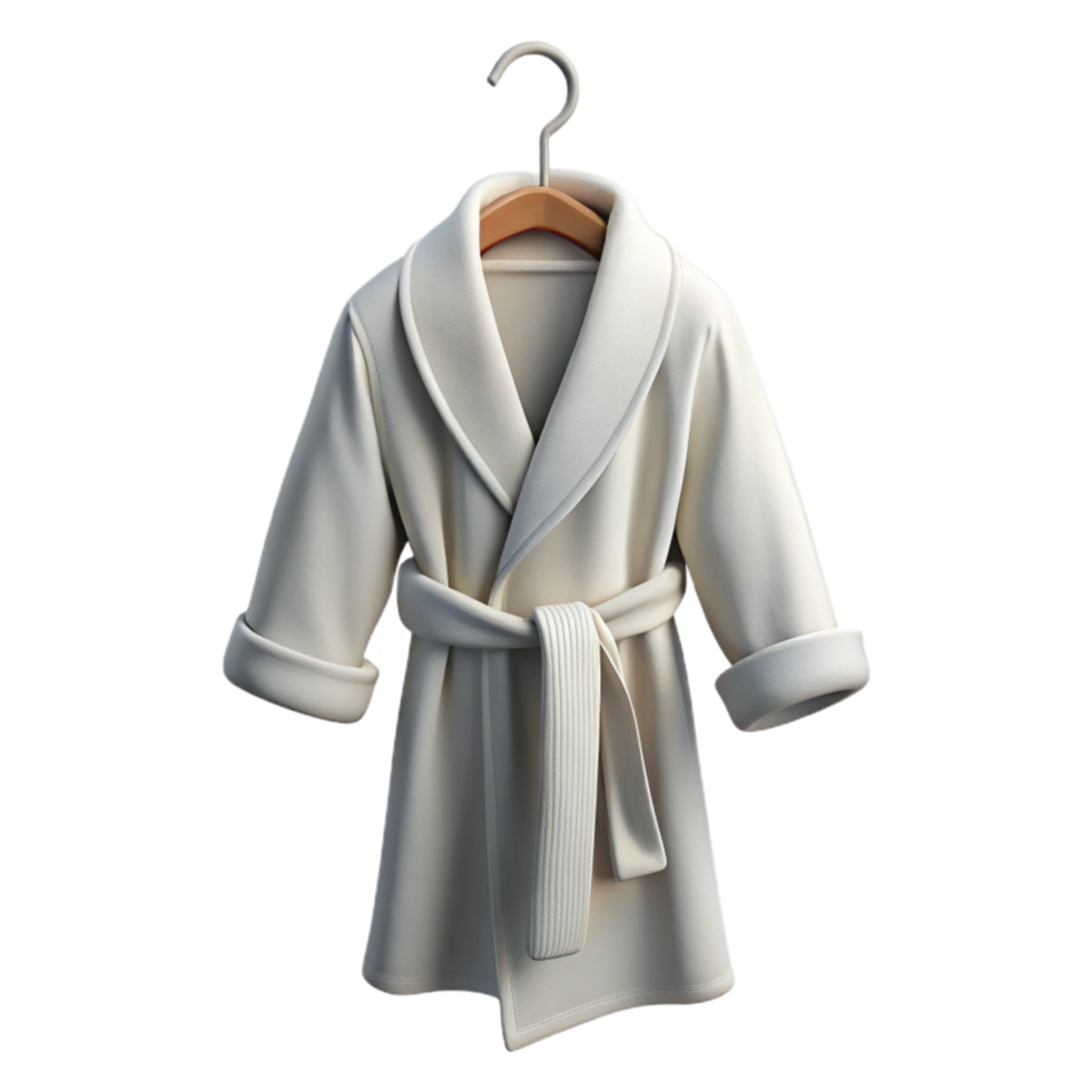 beautiful minimalist Clean White Bathrobe Hanging on Hook Transparent Background exclusive png