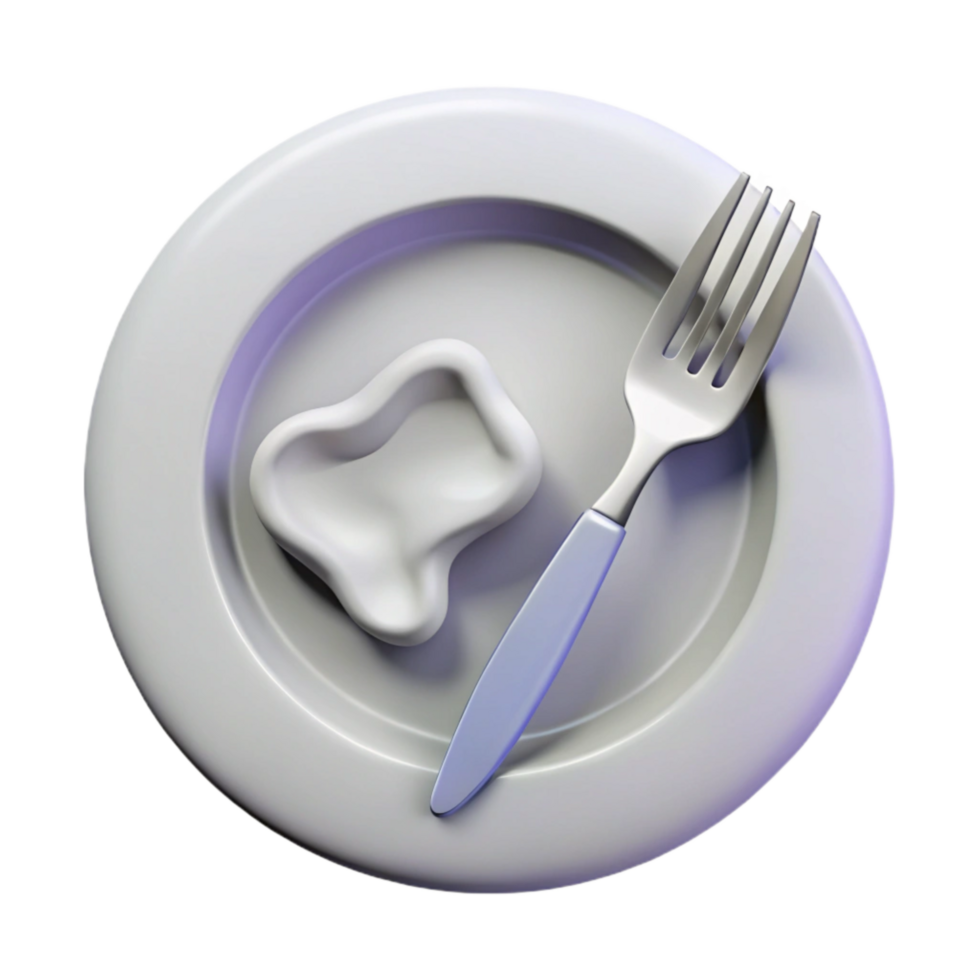 magnificent rustic Clean White Plate with Silverware Transparent Background exclusive png