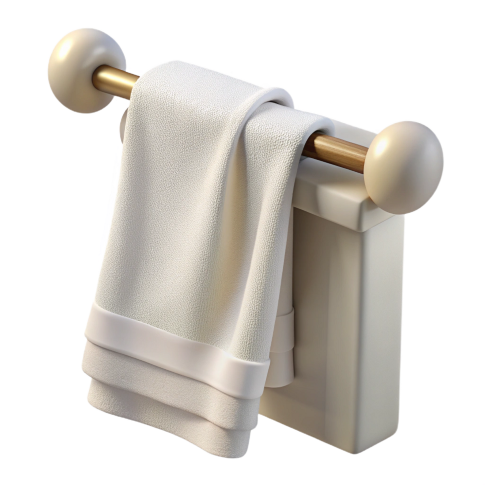 stunning vintage Clean White Towel Hanging on Rack Transparent Background genuine png