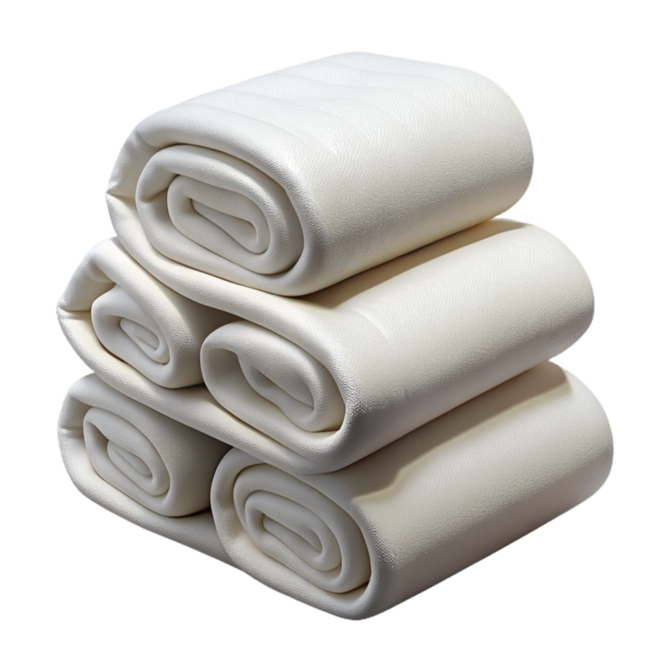 serene rustic Clean White Towels Folded Isolated premium png