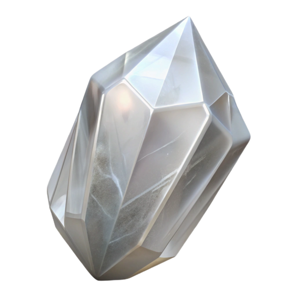 elegant minimalist Clear Quartz Crystal Cutout with Transparent Look high quality png